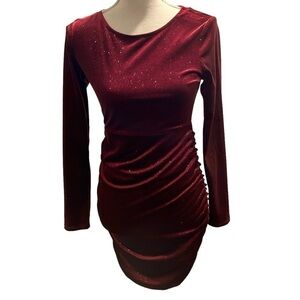 {Midnight Doll} Sparkled Velvet Long Sleeved Dress